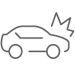 Icon of car sustaining impact indicating claims